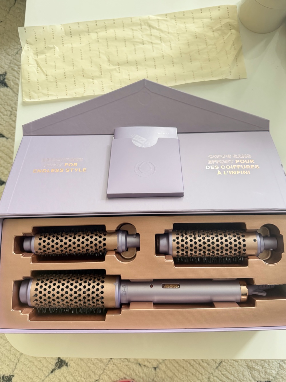 Monat Limited Edition Interchangeable Thermal Blowout Brush Set Lavender Rose